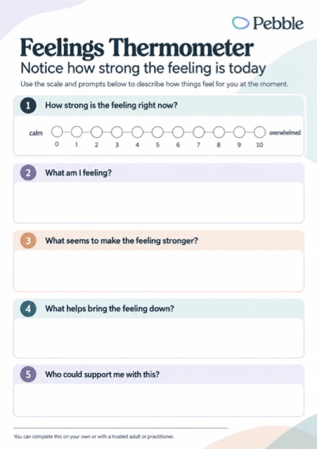 Preview of the Feelings thermometer worksheet