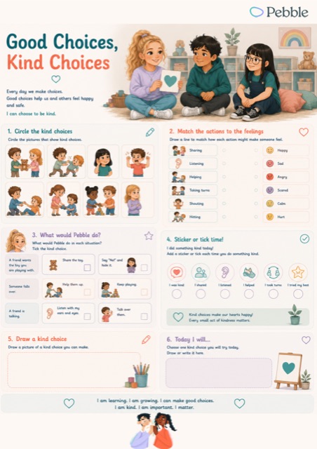 Preview of the Good choices, kind choices worksheet