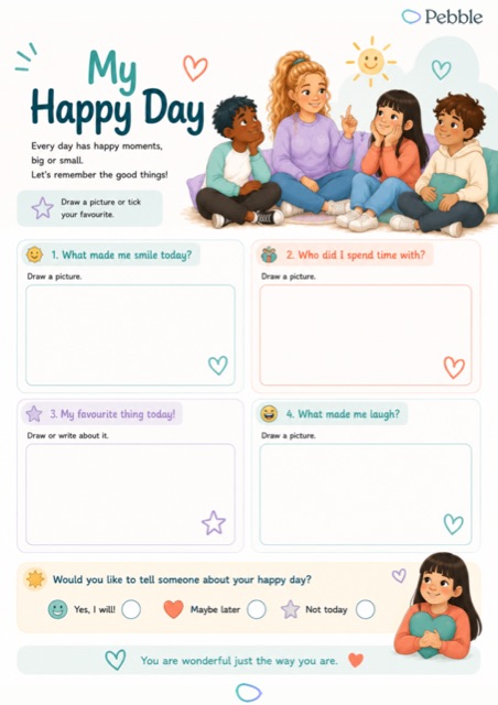 Preview of the My happy day worksheet