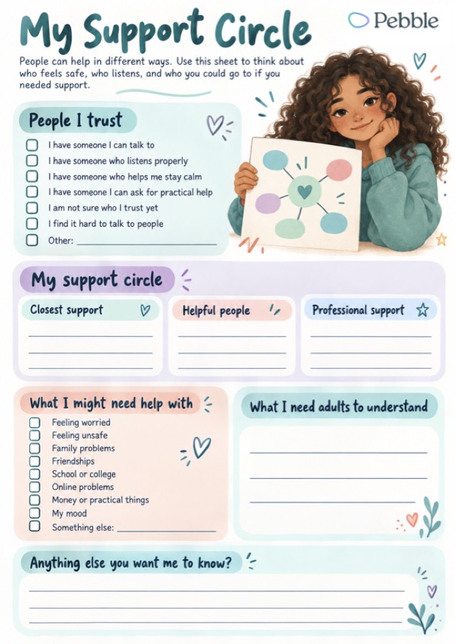 Preview of the My support circle worksheet