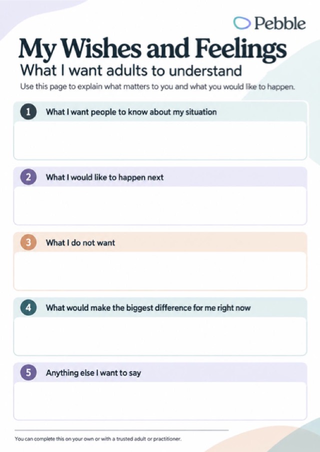 Preview of the My wishes and feelings worksheet