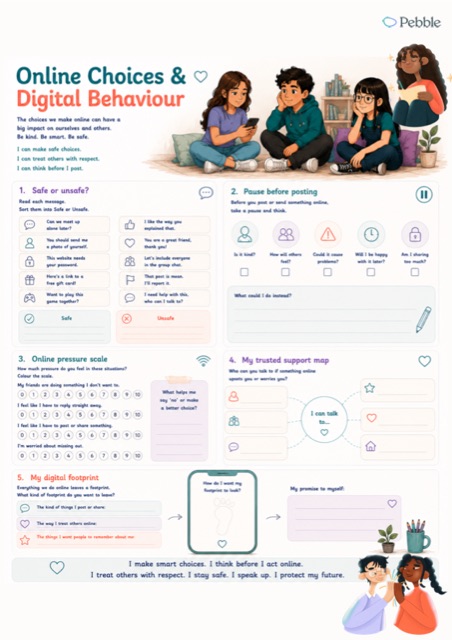 Preview of the Online choices and digital behaviour worksheet
