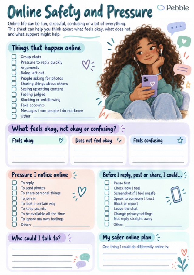 Preview of the Online safety and pressure worksheet