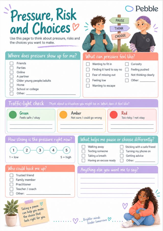Preview of the Pressure, risk and choices worksheet