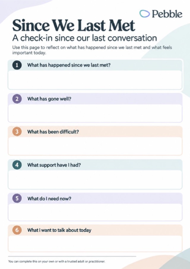 Preview of the Since we last met worksheet