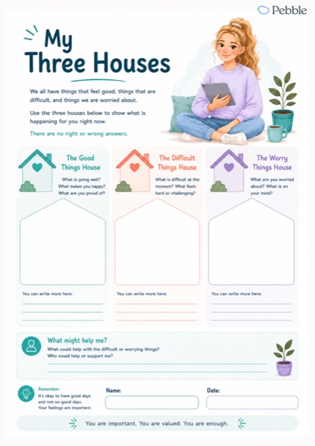 Three houses worksheet