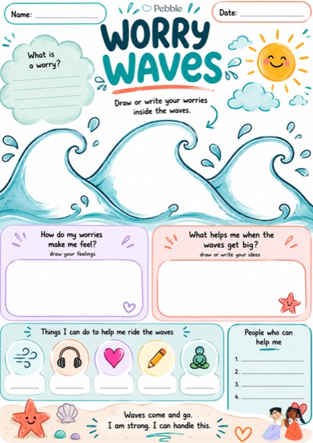 Worry waves worksheet